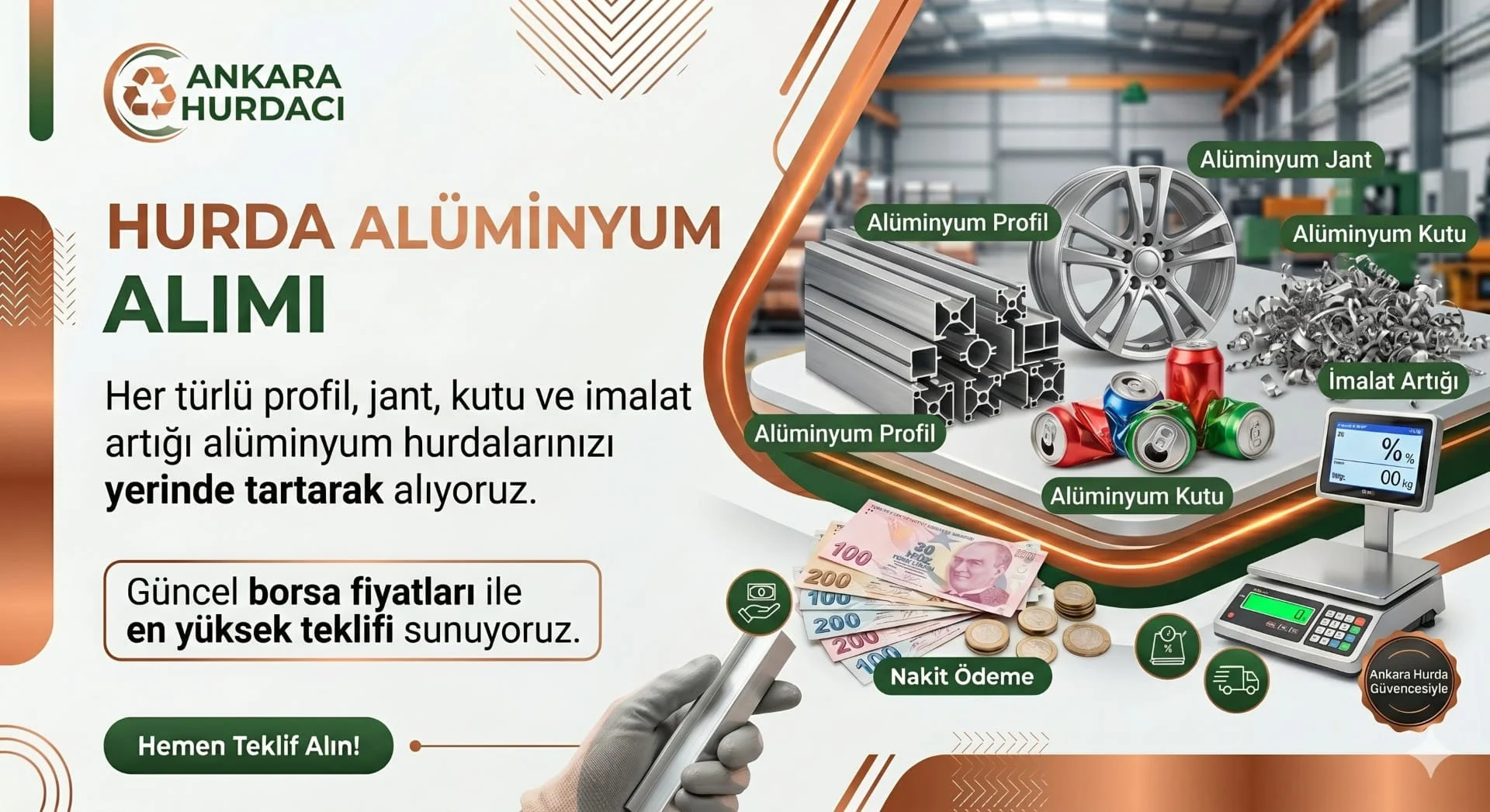 Hurda Alüminyum Alımı | Yerinde Tartım ve En Yüksek Teklif